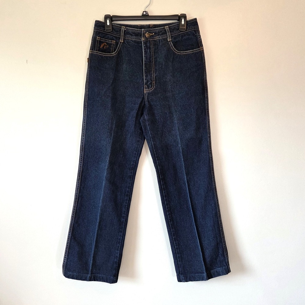 Vtg 80s Jordache Jeans Sz 30 Tailored Crease - Georgia State Patrol Head Patrol